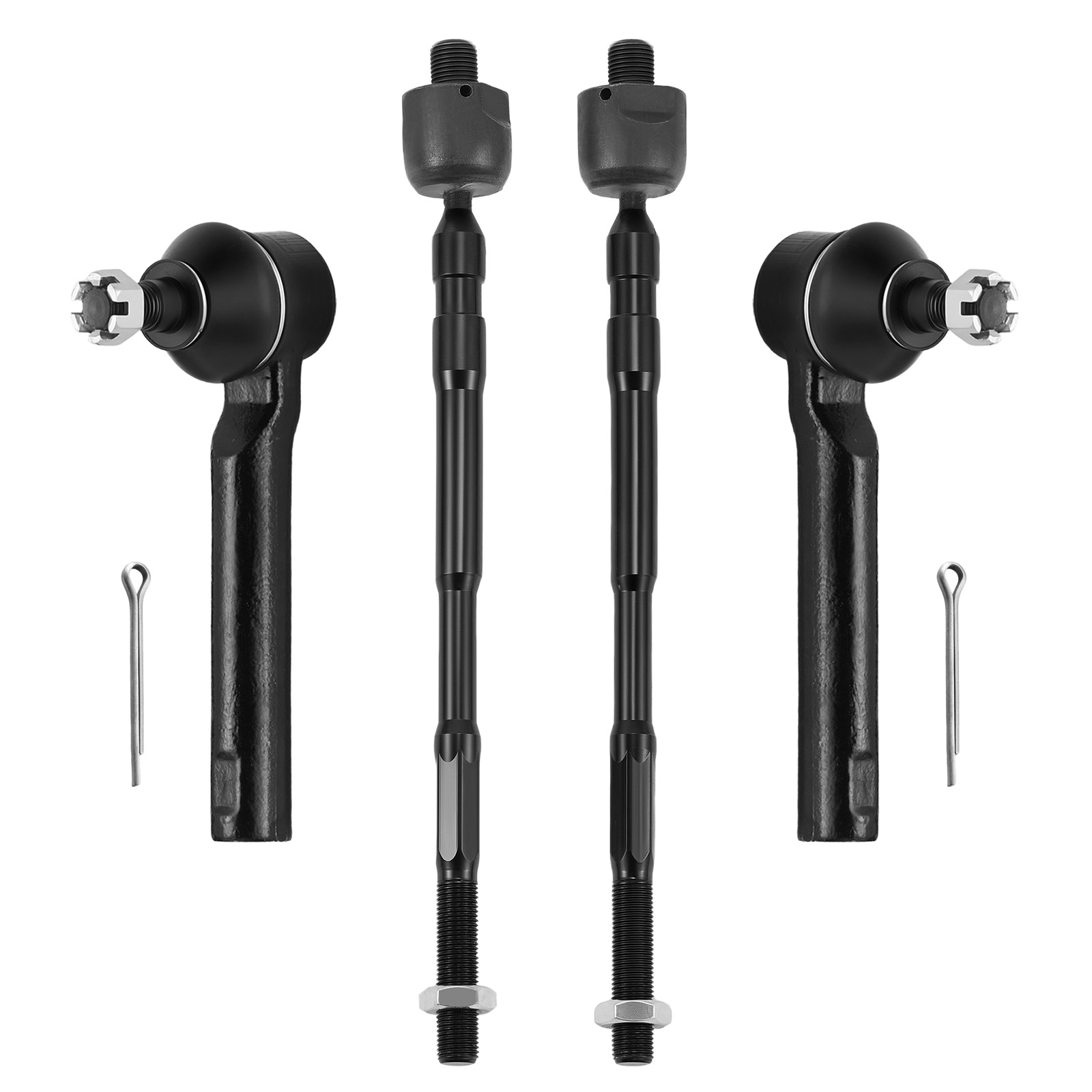 Set of 4 Front Inner Outer Tie Rod Ends For 2014-2018 Subaru Forester 2.0L 2.5L