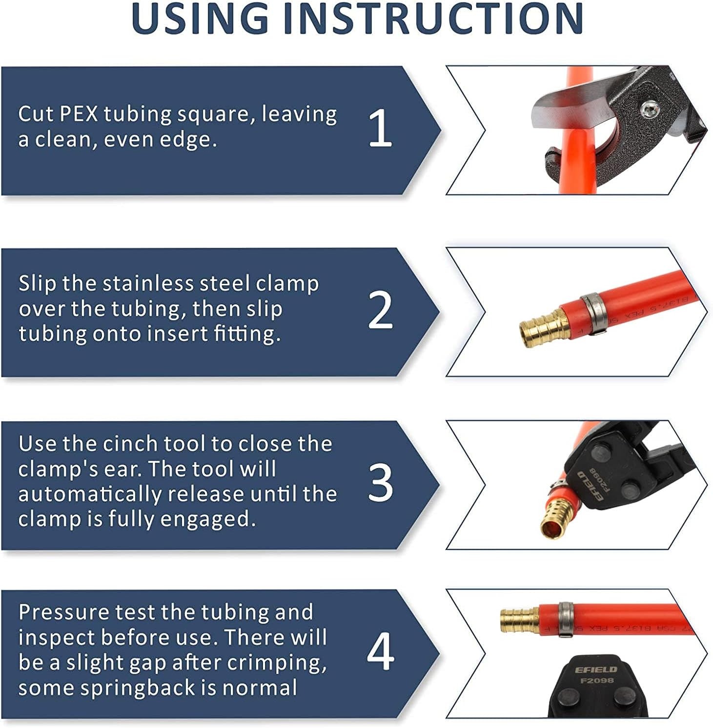 EFIELD Pex Cinch Clamp Crimping Tool Pipe Cutter