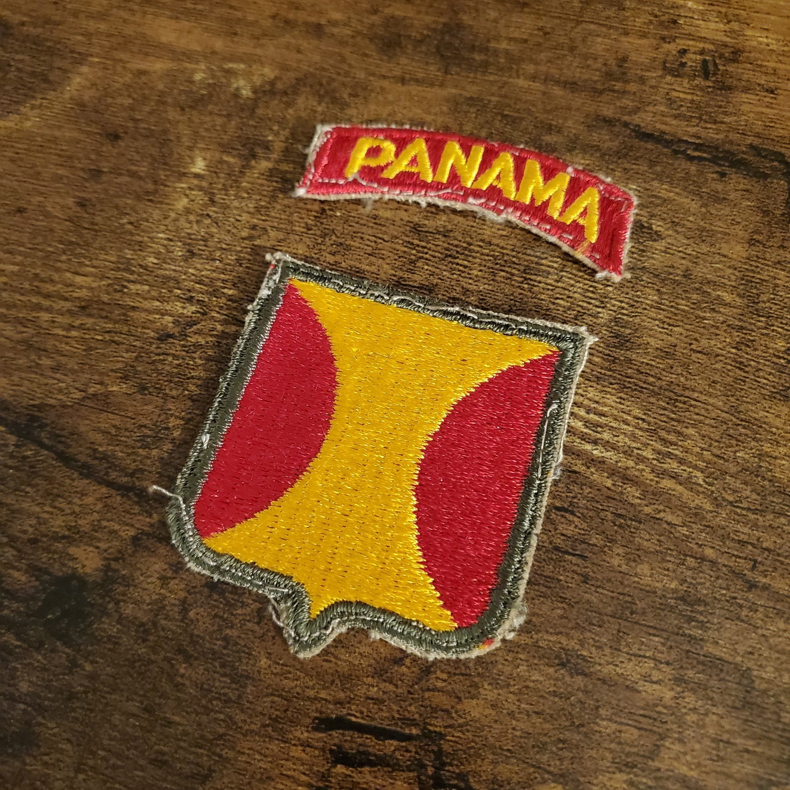 US Army Vintage Patch Panama Canal Department Embroidered Patch Lot Of 2 RARE