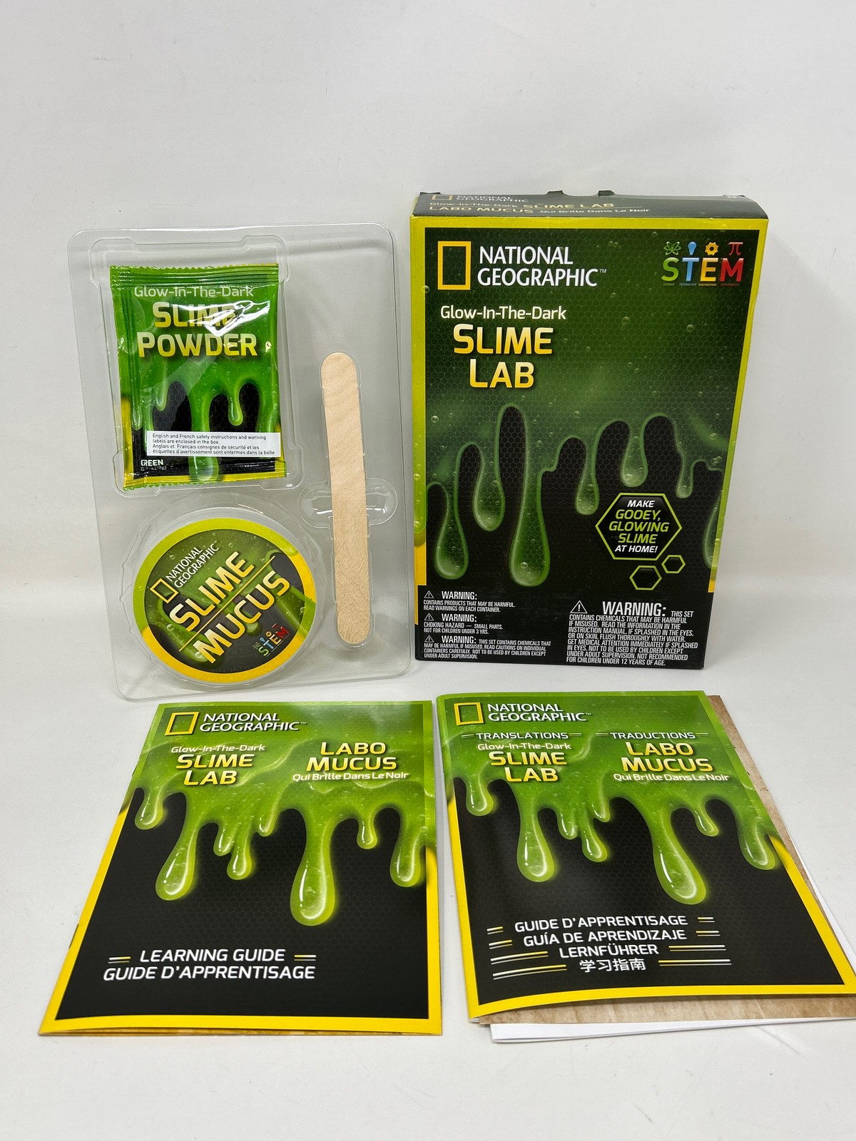 NATIONAL GEOGRAPHIC Slime DIY Science Lab Make Gooey Glowing Slime Green