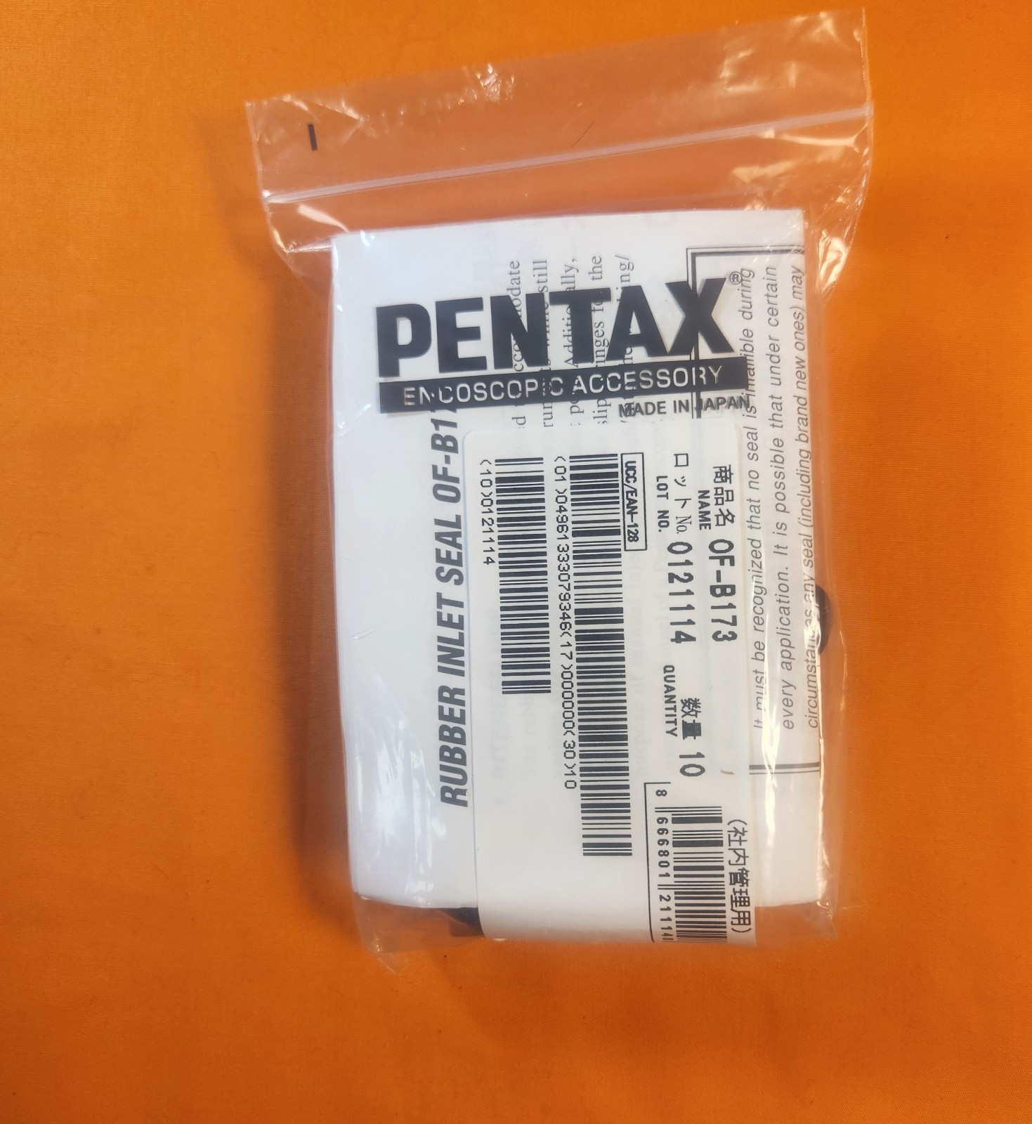 Pentax OF‑B173 – Rubber/semi‑disposable biopsy channel inlet seal Qty 10