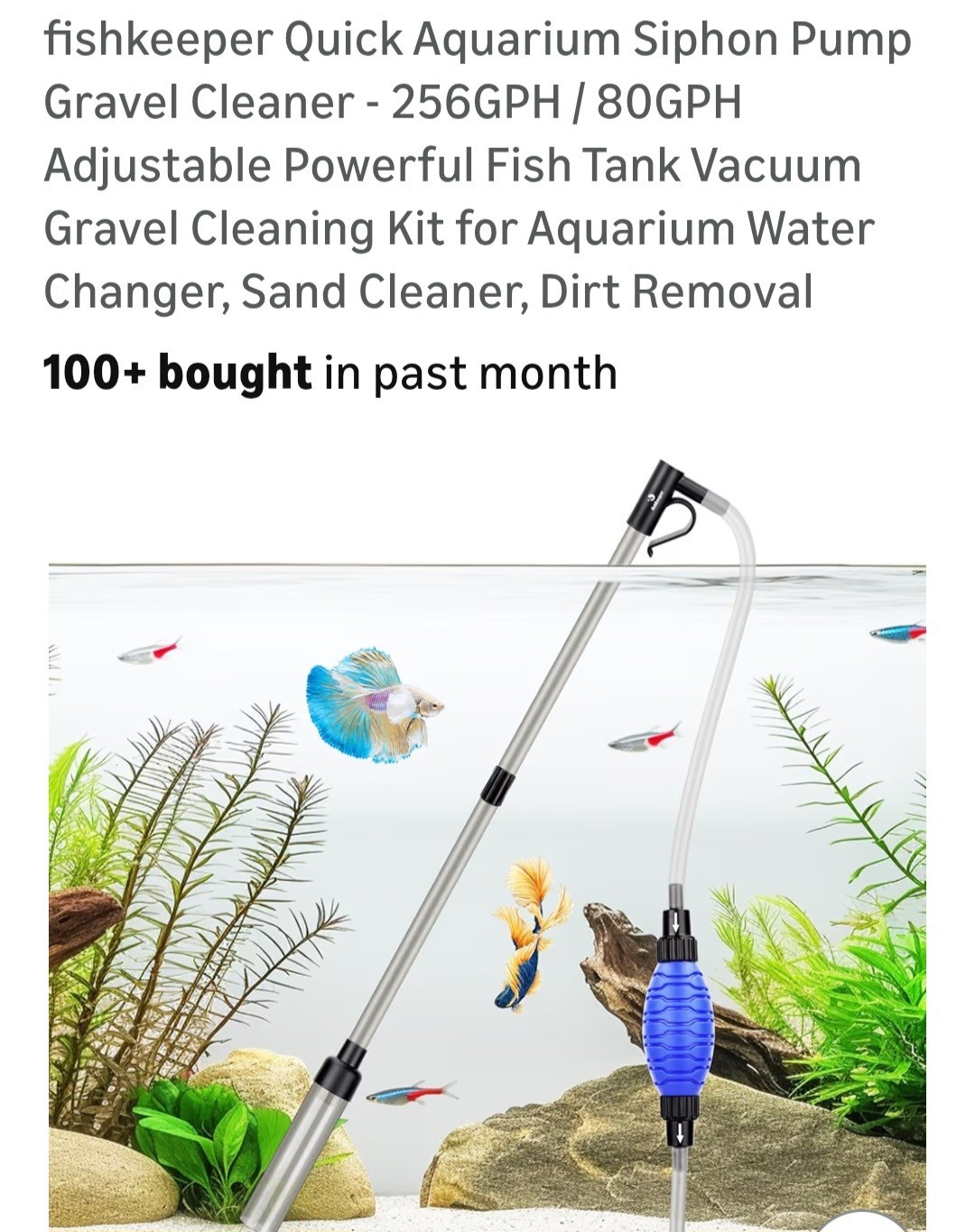 Fishkeeper Aquarium Gravel Cleaner Small (up to 25 in.) FK018