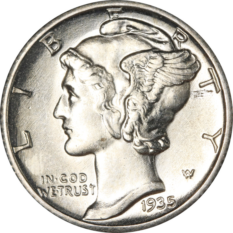 1935-P Mercury Dime