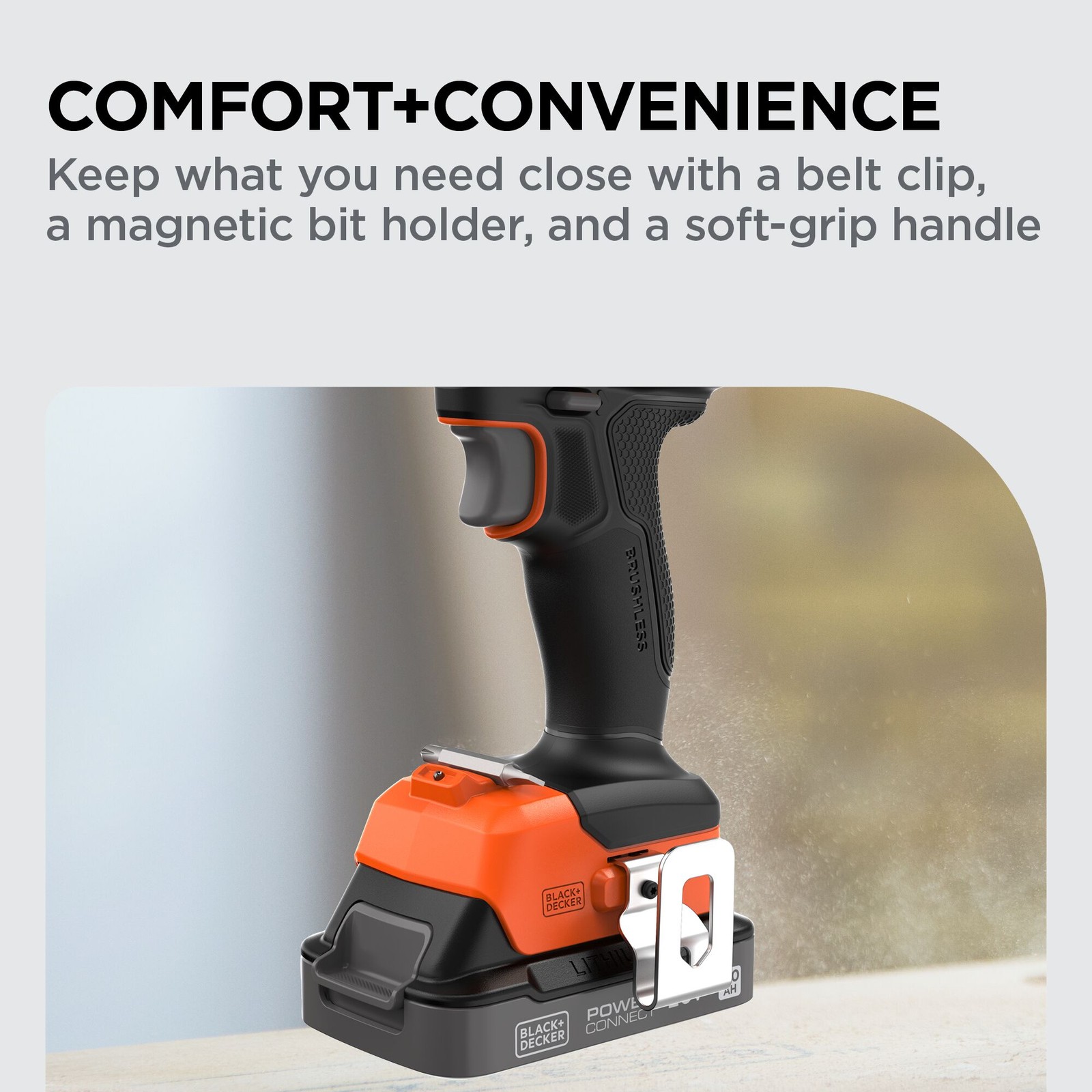 BLACK+DECKER® 20V MAX* POWERCONNECT™ Cordless Brushless Drill Kit - BLD782D1