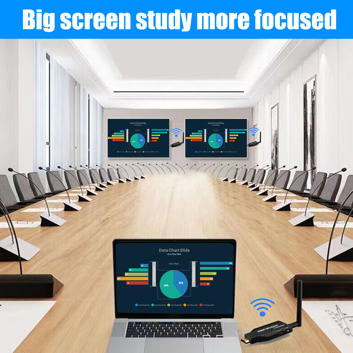 Wireless HDMI Extender Video Transmitter Receiver Screen Mirroring 1 PC To TV※A+