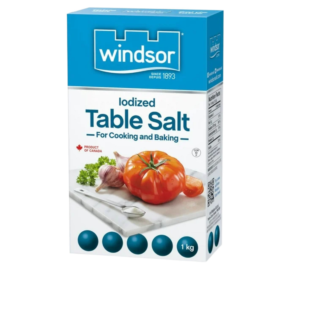 Windsor® Iodized Table Salt, 1 kg,4 pk.