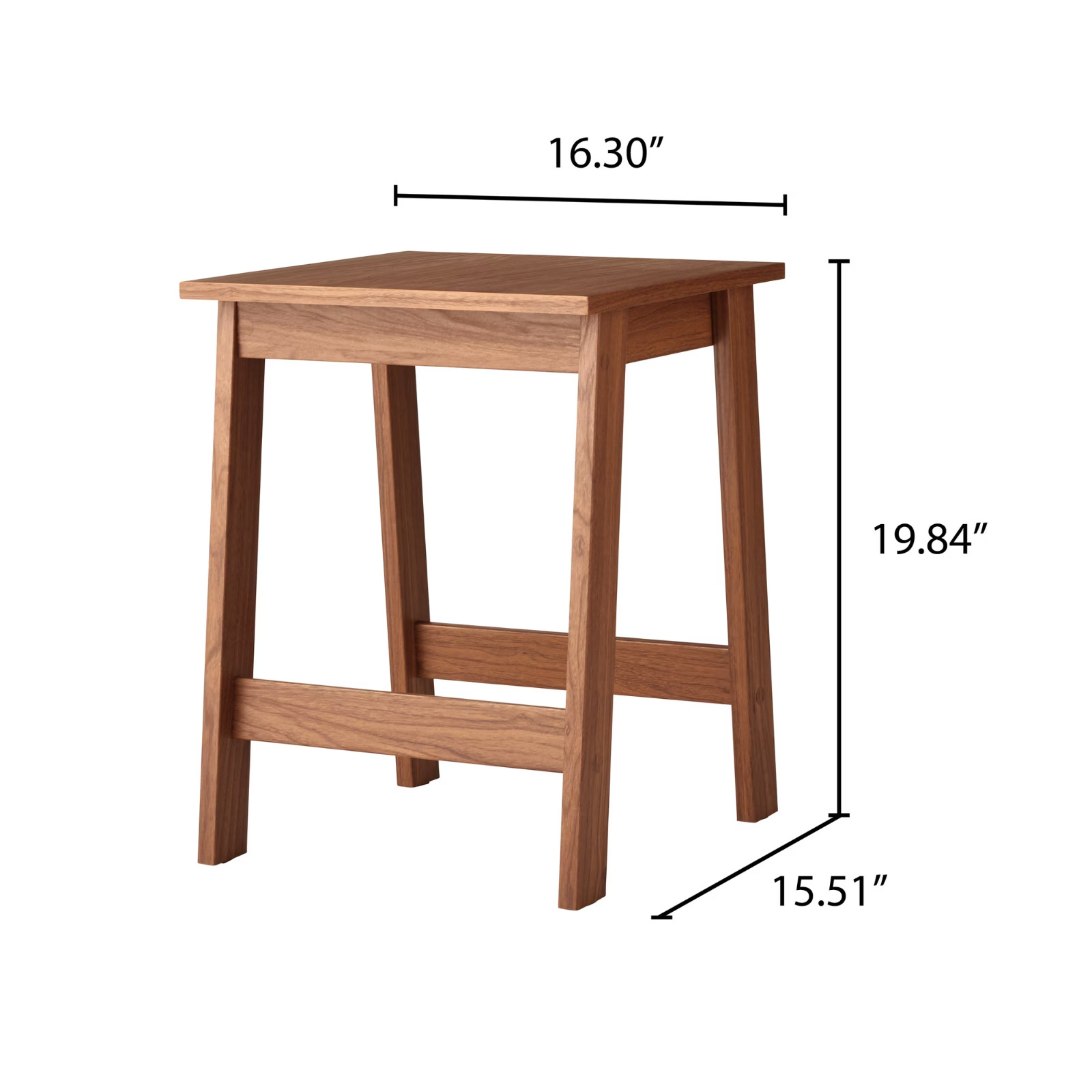 Mainstays Small Square Wood Side Table, Walnut Finish