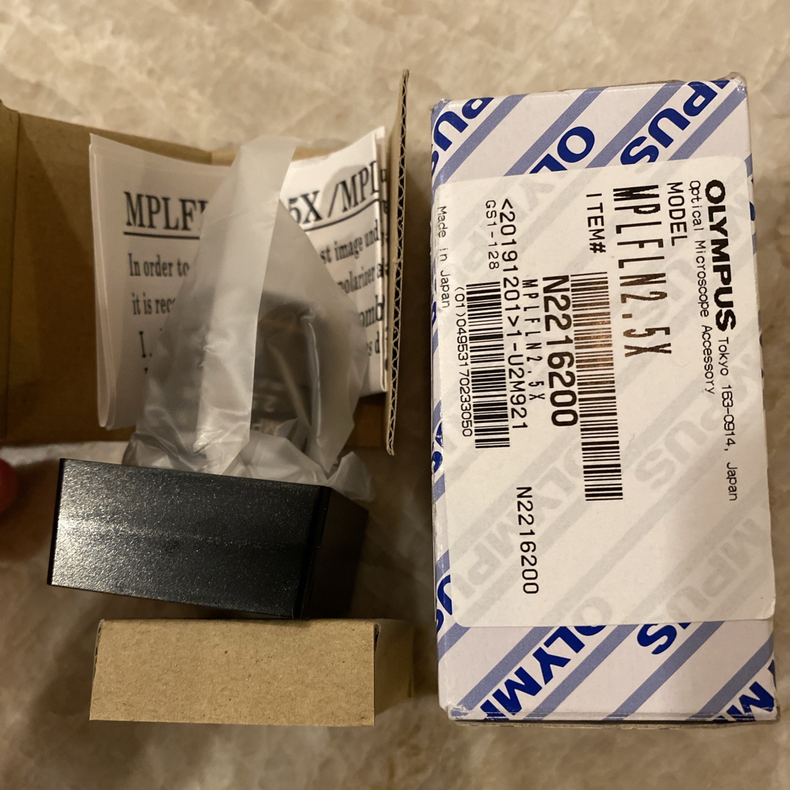 OLYMPUS Microscope Objective MPlanFL N 2.5x/ 0.08 New In Box MPLFLN2.5X