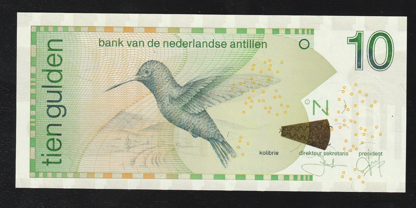 Netherlands Antilles 10 Gulden, 2016, P-28 (28h), UNC   Hummingbird