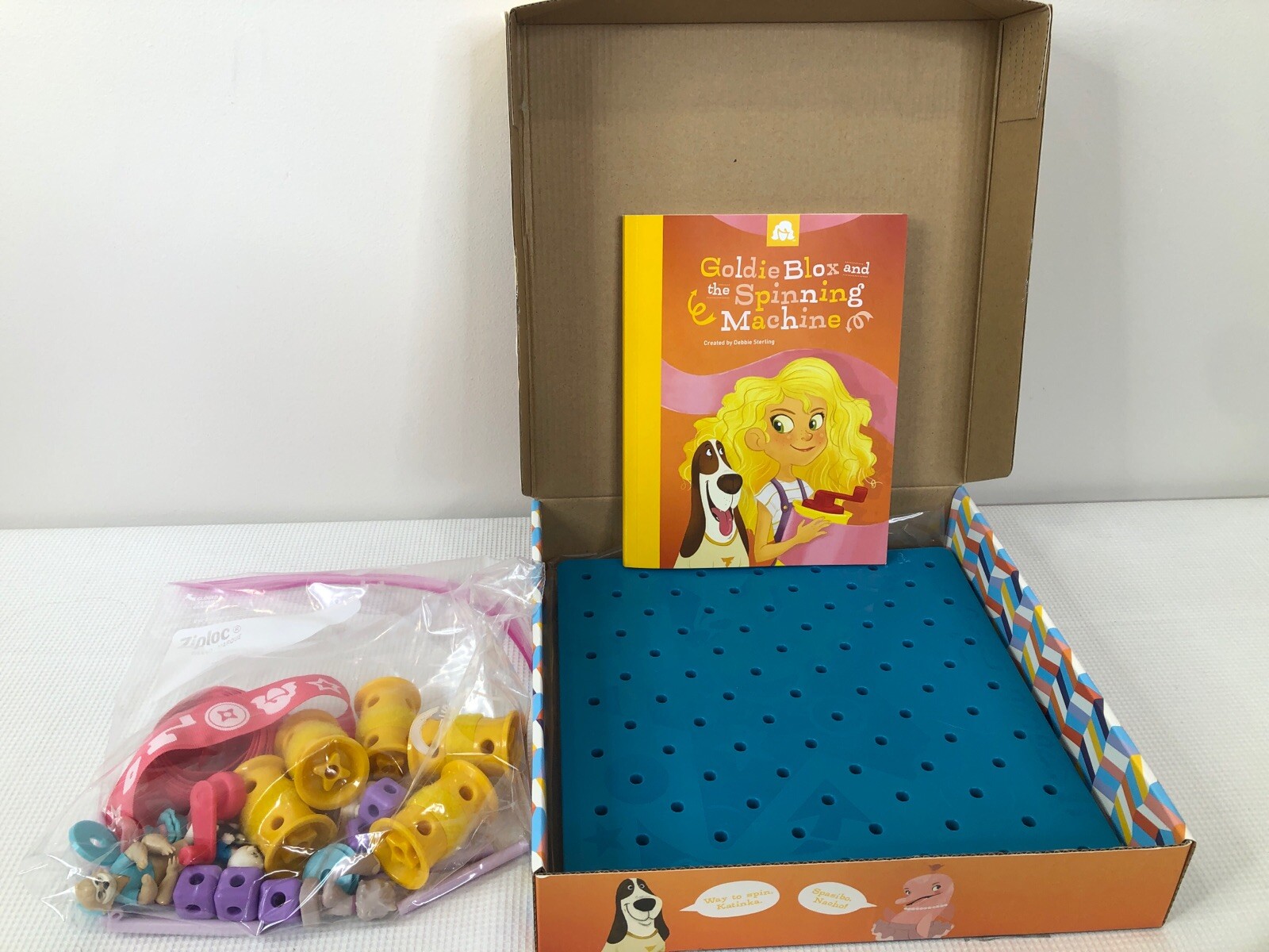 Goldie Blox & The Spinning Machine Read & Build Engineering Toy Complete Set EUC