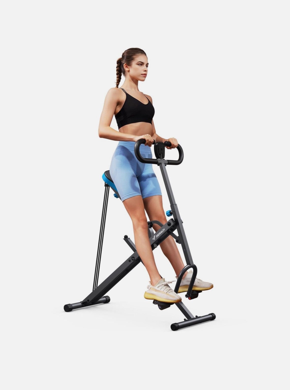 MERACH Squat Machine Adjustable Resistance Glutes Workout Foldable Easy Setup