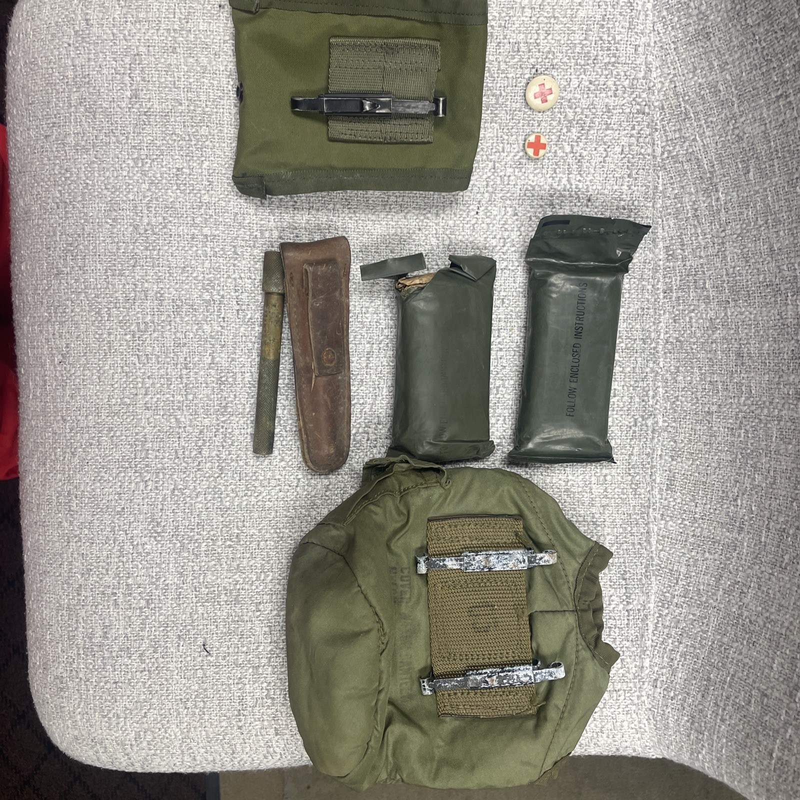 US military first aid field pouch dressing green usa lot of 8