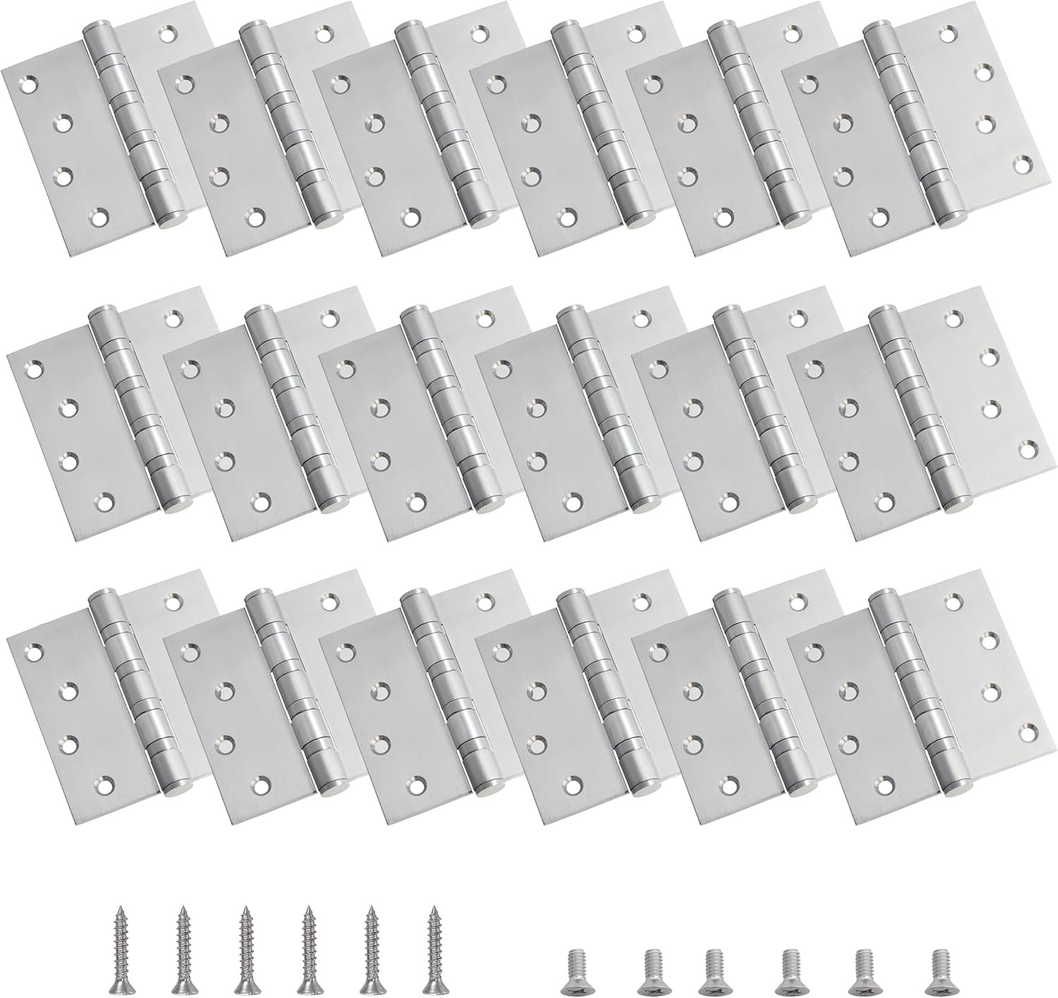18-Pack 4 Inch X 4 Inch Silver Door Hinge Heavy Duty, Interior & Exterior Door H