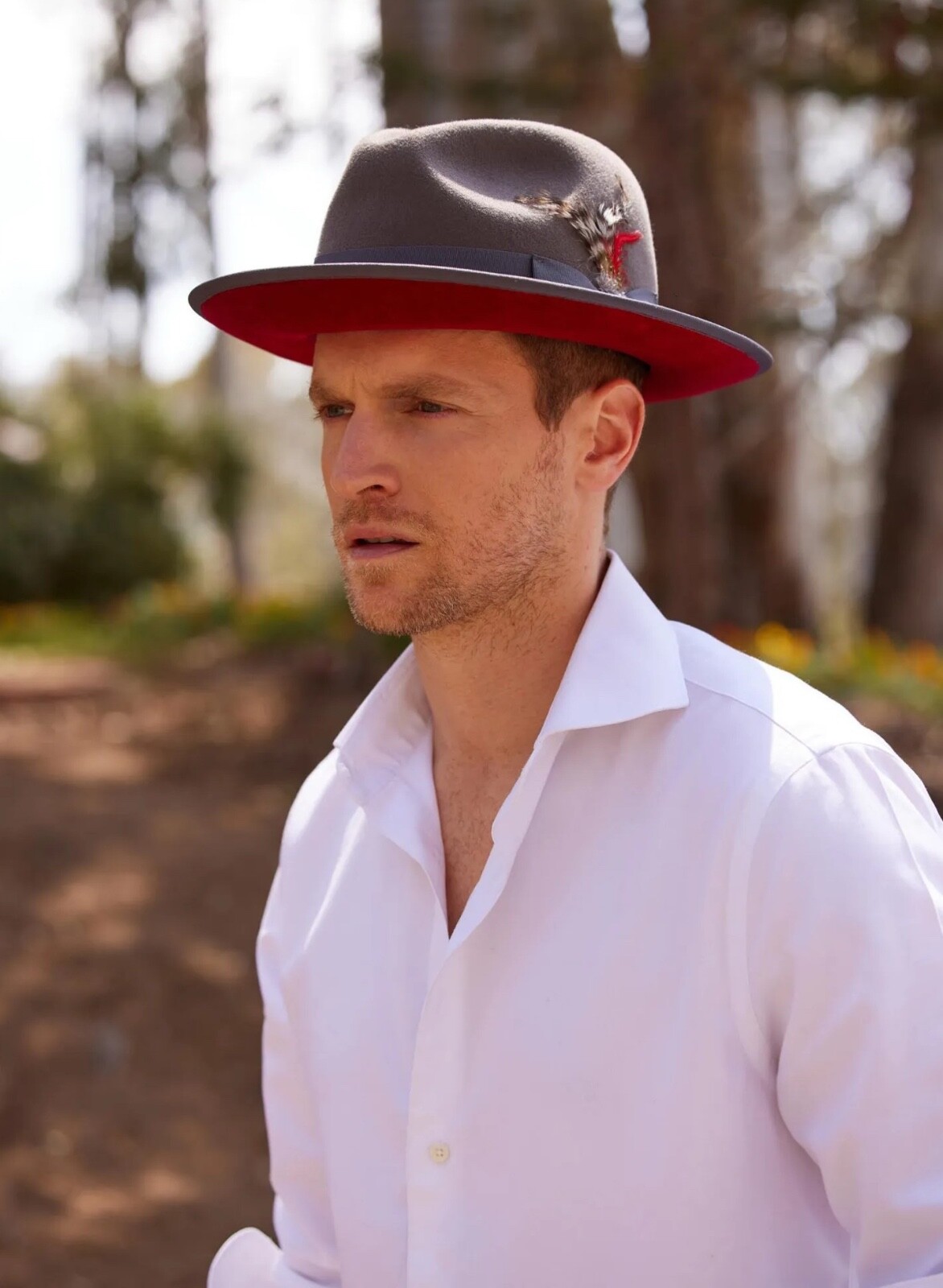 Men's Two Tone Fashion High Quality Red Bottom Fedora