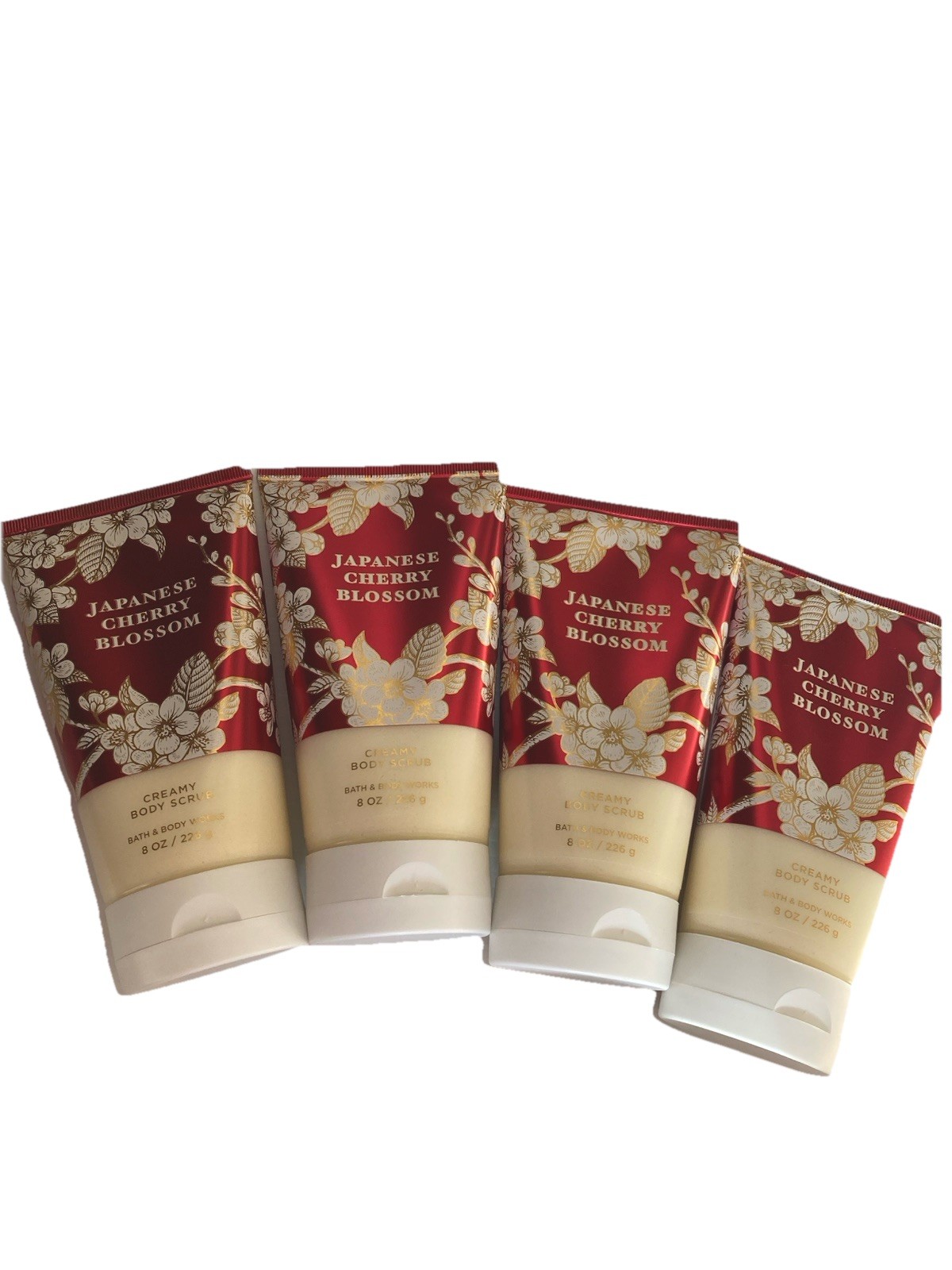 Bath & Body Works JAPONESE CHERRY BLOSSOM Creamy Body Scrub 8oz Each Lot Of 4