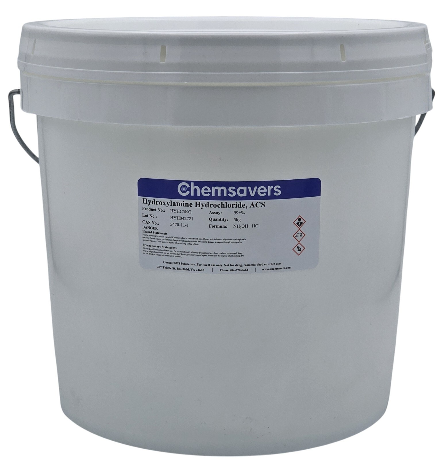 Hydroxylamine Hydrochloride, ACS, 99+%, 5kg