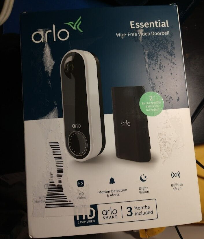 Arlo Wire-Free Smart Wi-Fi Video Doorbell Bundle (Doorbell + Two Batteries)