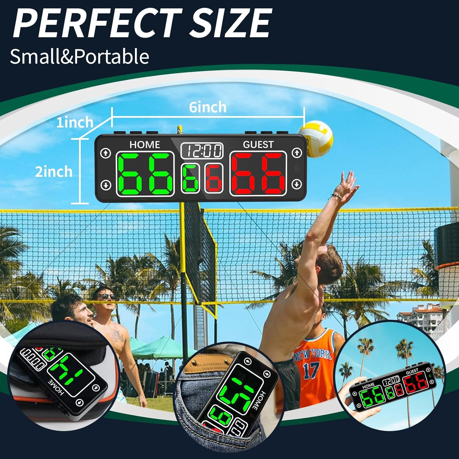 Upgraded Digital Scoreboard with Timer, Mini Magnetic Electronic Scoreboard, LED