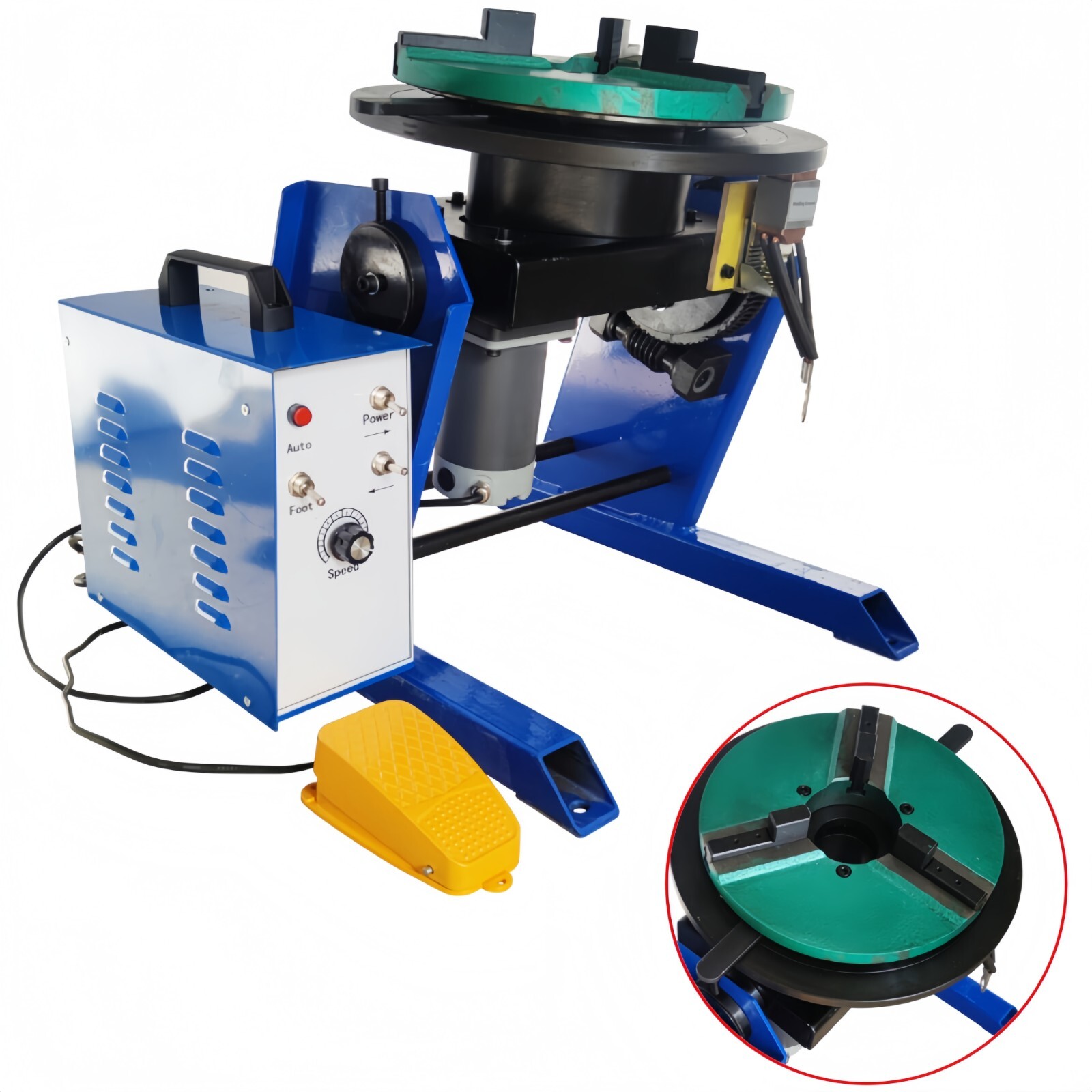 110V Welding Positioner Machine Welding Rotating Turntable 100KG W/300mm Chuck