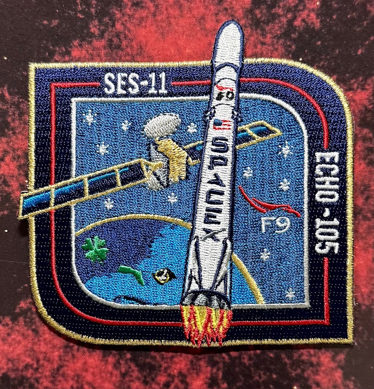 SES-11 ECHO-105  F9 FALCON 9 AUTHENTIC SPACEX SPACE-X PATCH 🚀