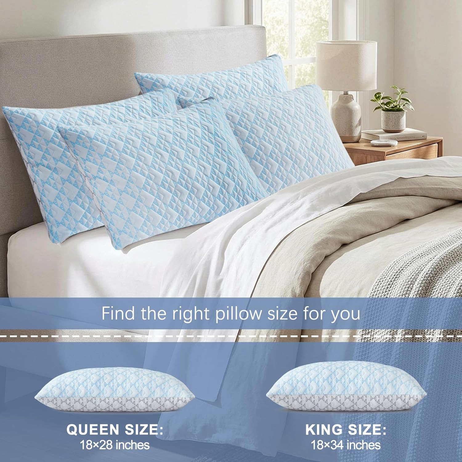 Cooling Shredded Memory Foam Pillows: Adjustable Bed Pillows for Hot Sleeping, Q