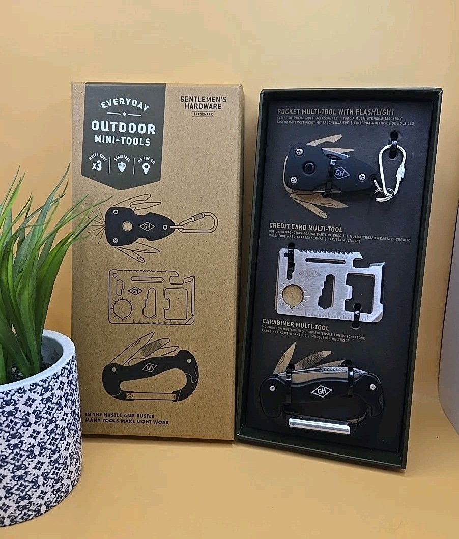 Gentlemen's Hardware Everyday Outdoor Set of 3 Mini-Tools, Stainless Steel  *New