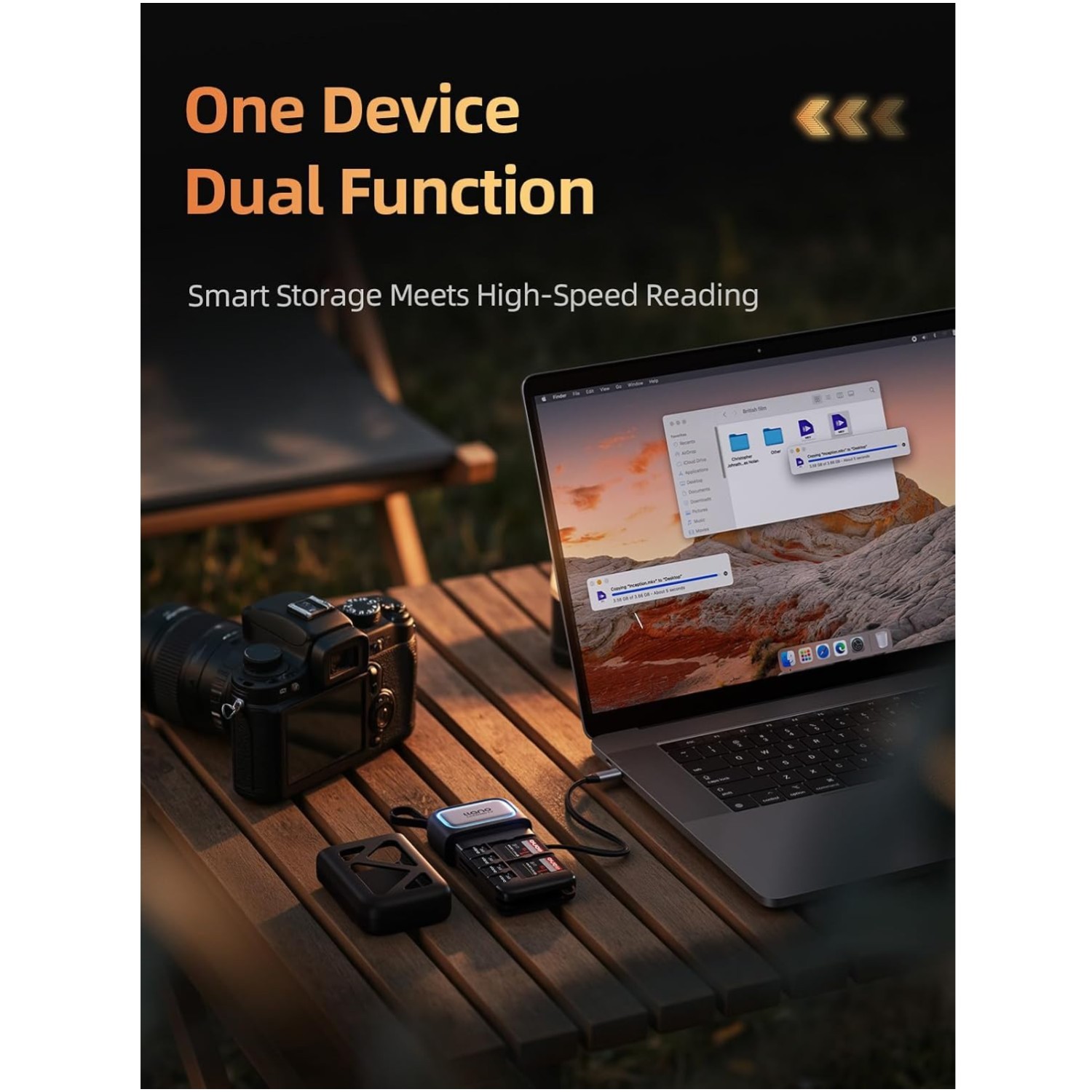 High Speed 2-in-1 Card Reader Case, USB 3.2 Gen1