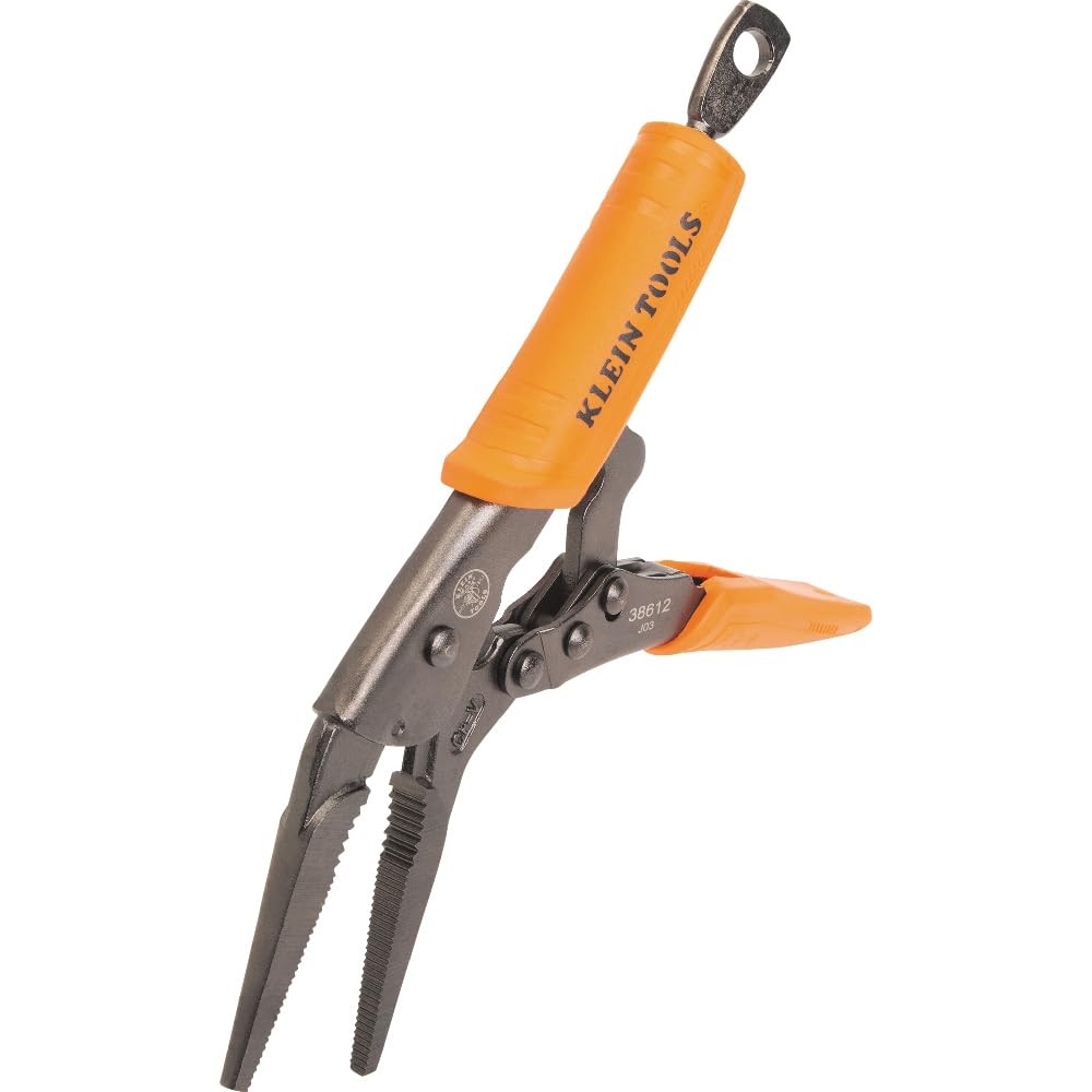 Klein Tools 9 Inch Long Nose Locking Pliers High Locking Force Comfortable Grip