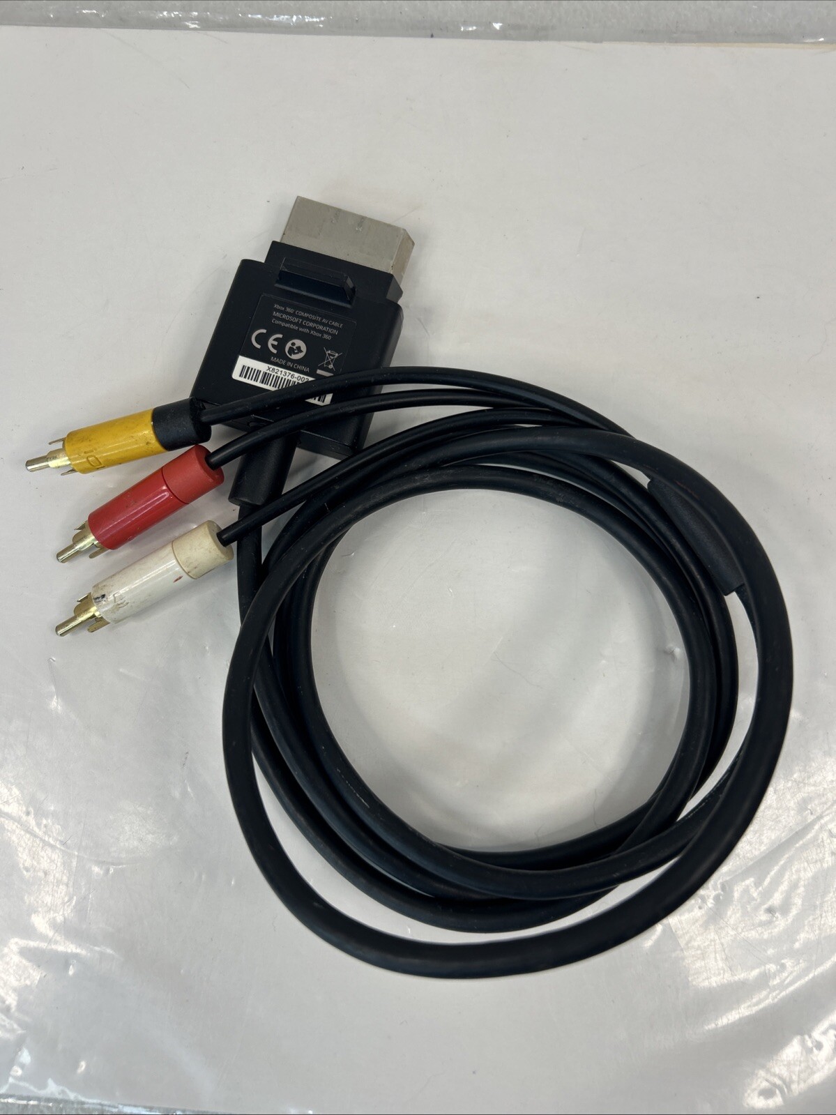 Official OEM Microsoft Xbox 360 AV Composite Audio/Video Cable RCA Untested