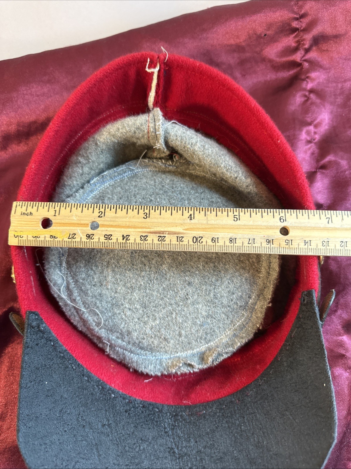 Civil War CSA Confederate Artillary Grey Wool KEPI Forage Cap -see Pics 4 Size