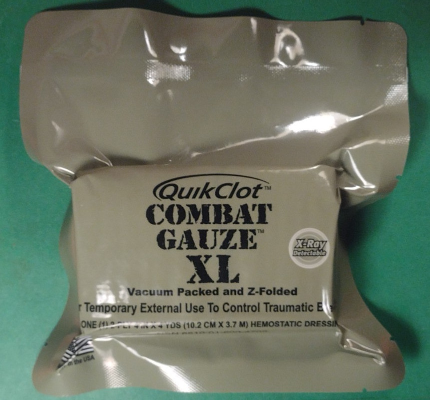 QuickClot COMBAT GAUZE XL Bleed Control EXP 2030 IFAK JFAK COMBAT MEDIC RESCUE