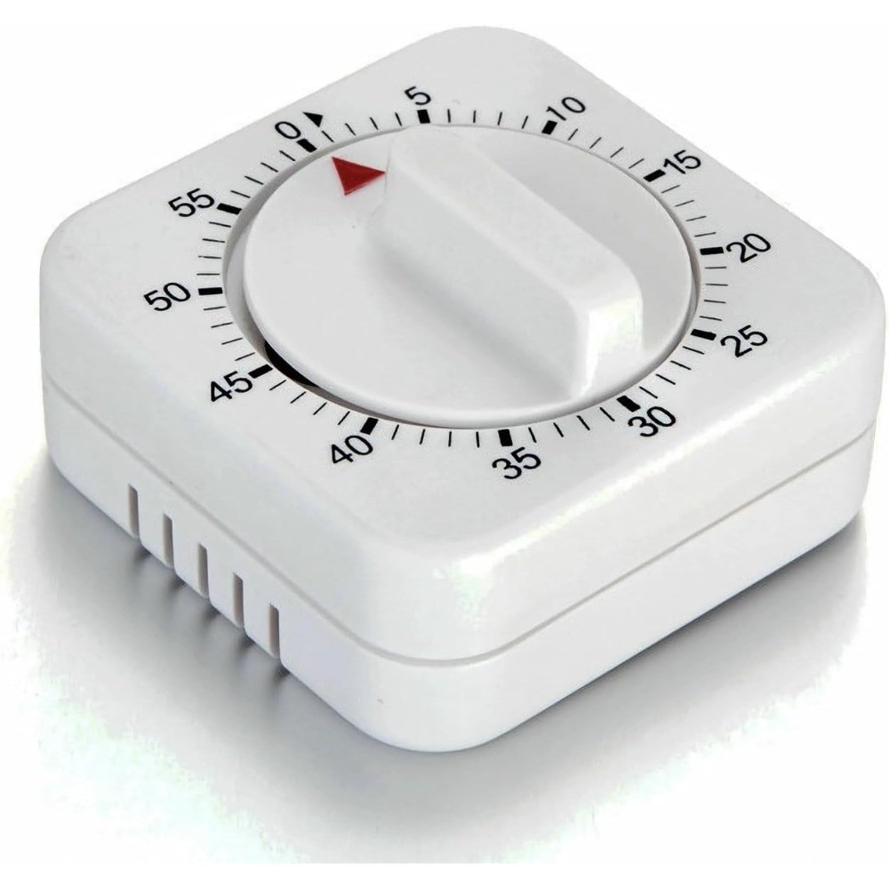 Square 60 Minute Mechanical Kitchen Timer - Visual Kitchen Cooking Timer Clock