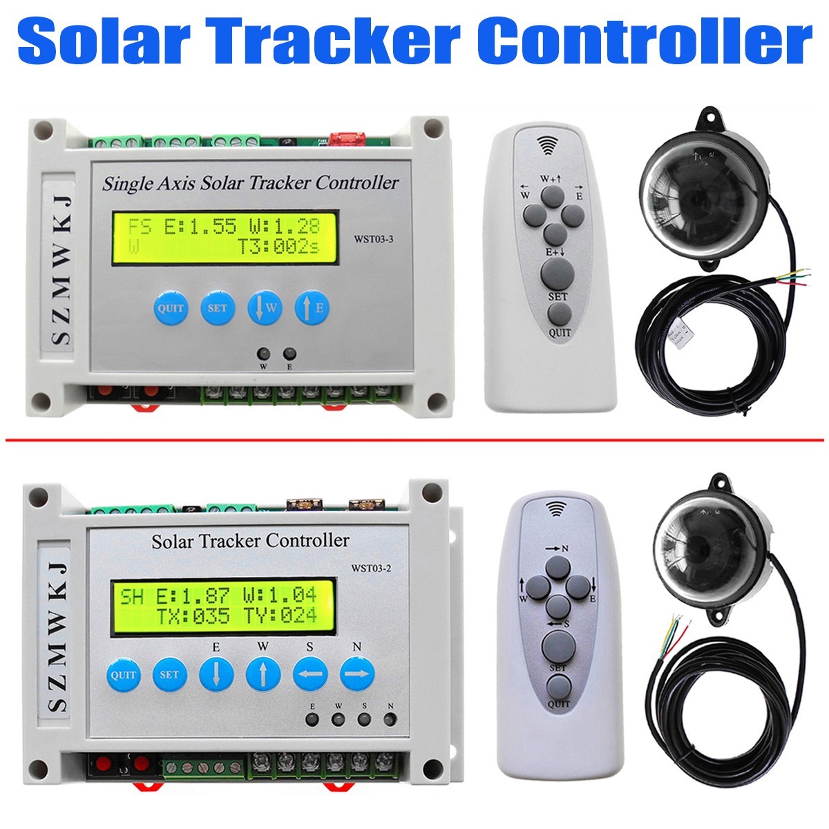 LCD Single/Dual Axis Solar Tracker Controller DIY Solar Panel Tracking System AT