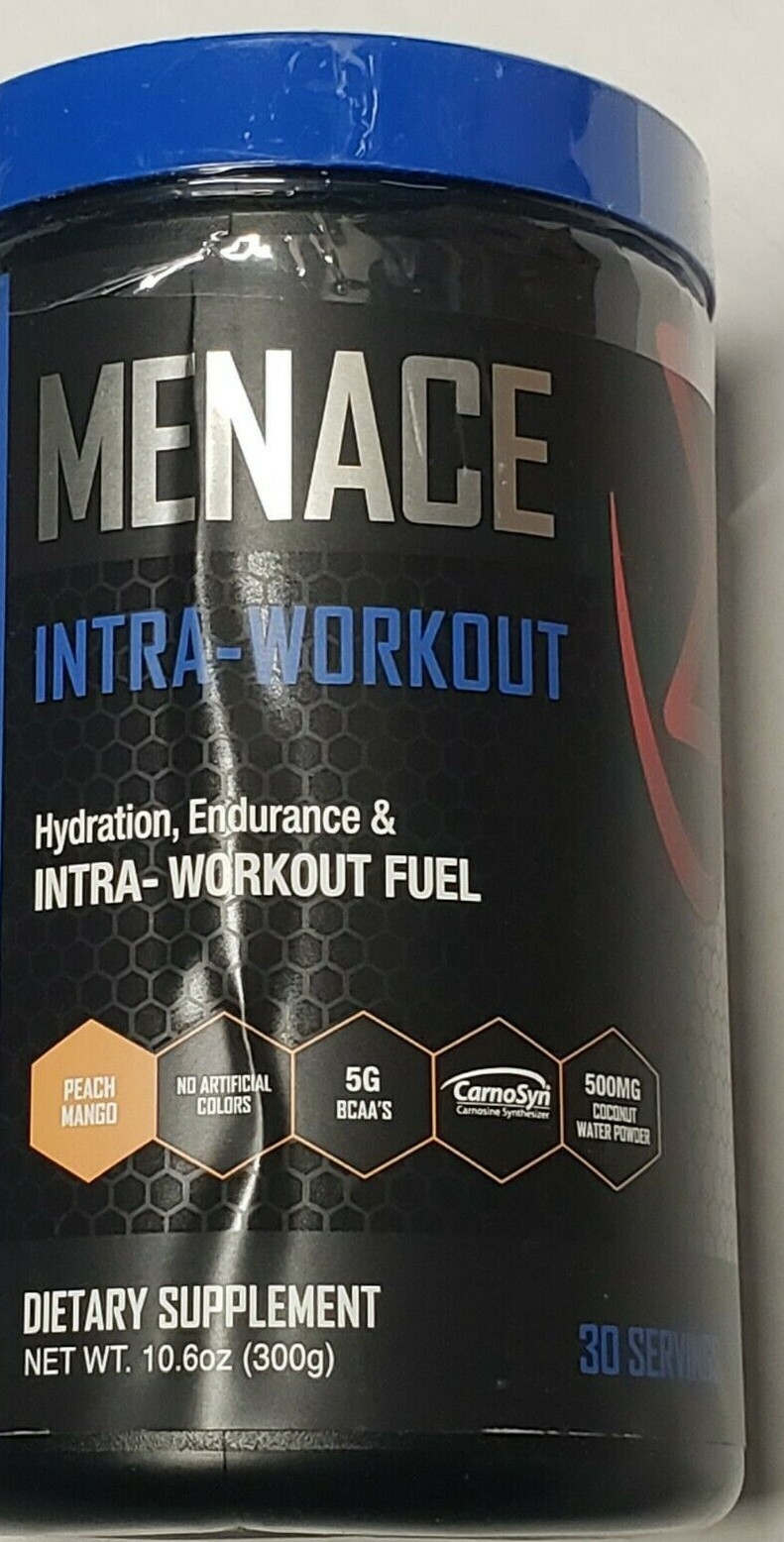 MFIT SUPPS - MENACE - Intra-Workout - Peach Mango - 30 Servings - Exp 9/2027