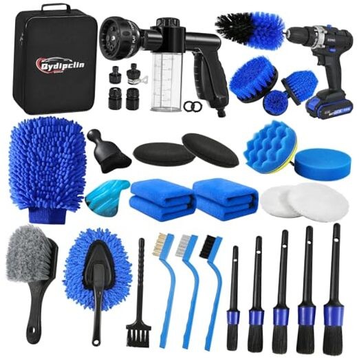 35Pcs Car Detailing Kit, Car Detailing Brush Set, Car Wash Cleaning 35pcs Blue