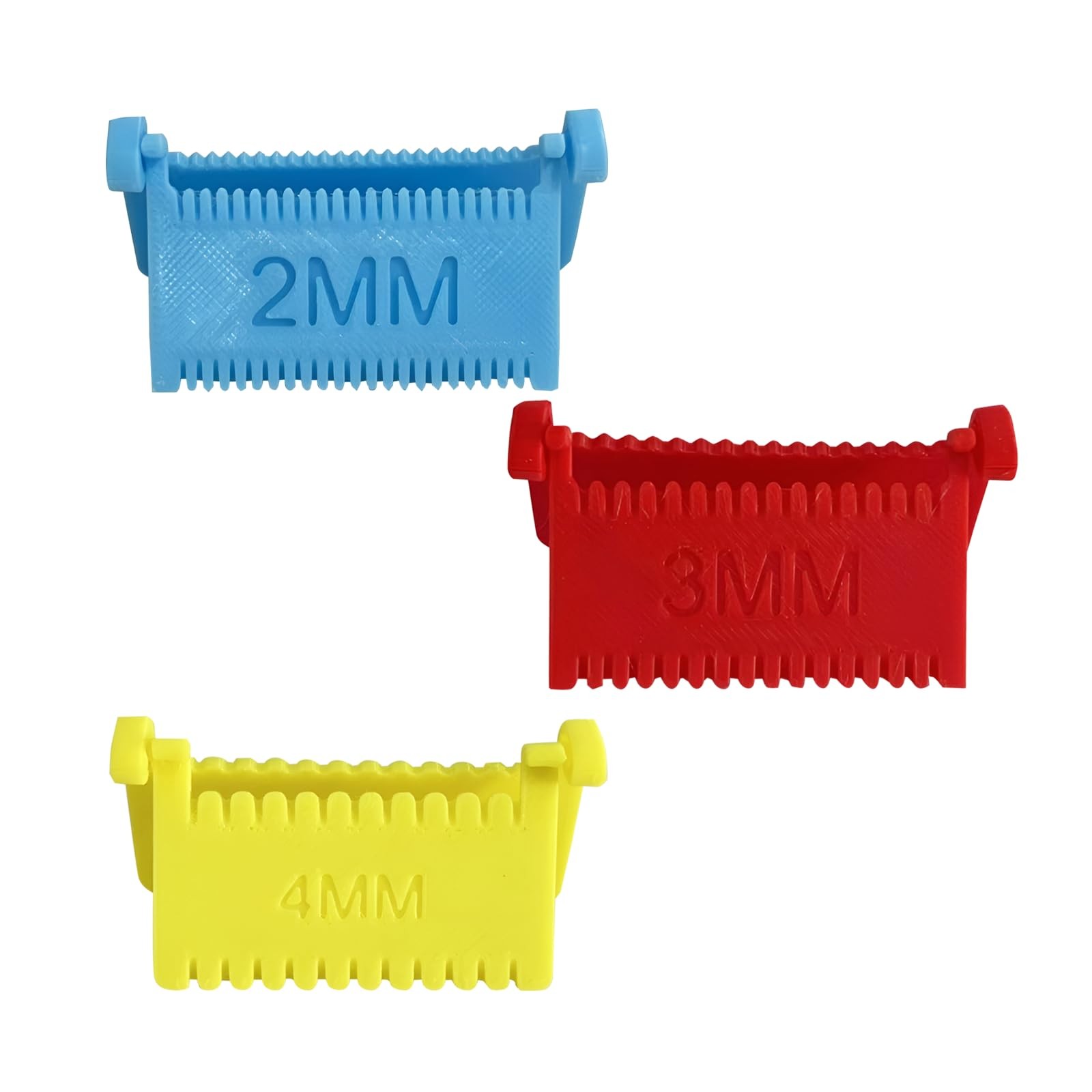 3 Pack Clip-On Sewing Ruler - Hand 1.3 inches x 2.32 inches, multicolour