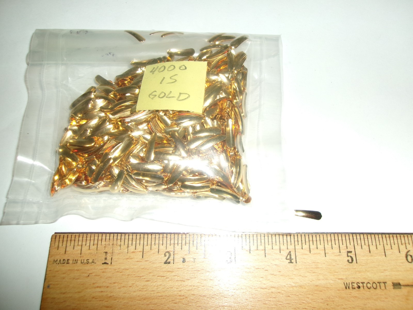 *READ* Unknown Quantity ~1/2" Gold 1S Rocker Ice Jig Blades Lure - (lot #1)