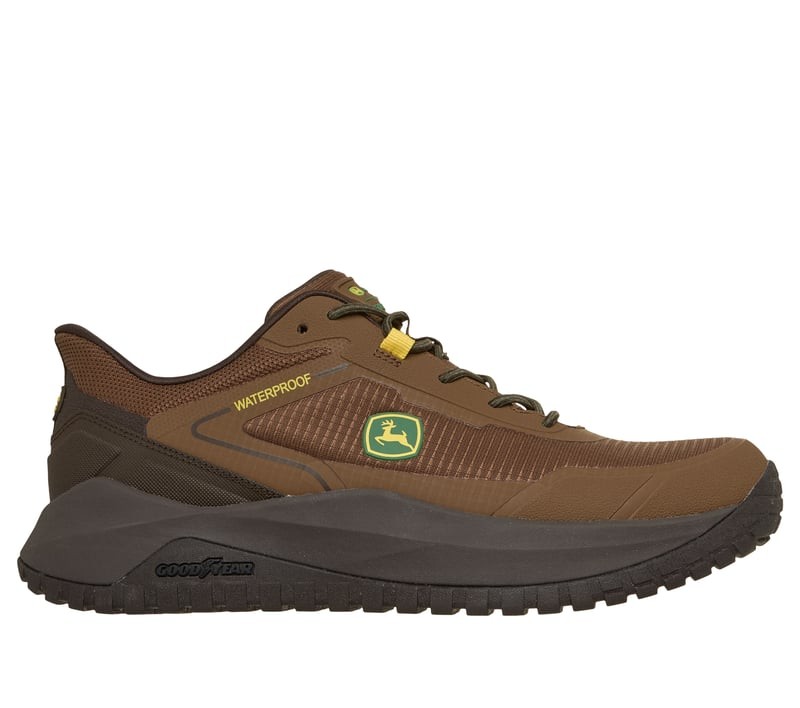 Skechers x John Deere Men's Waterproof Ripstop Bungee Slip-In Shoes, Brown