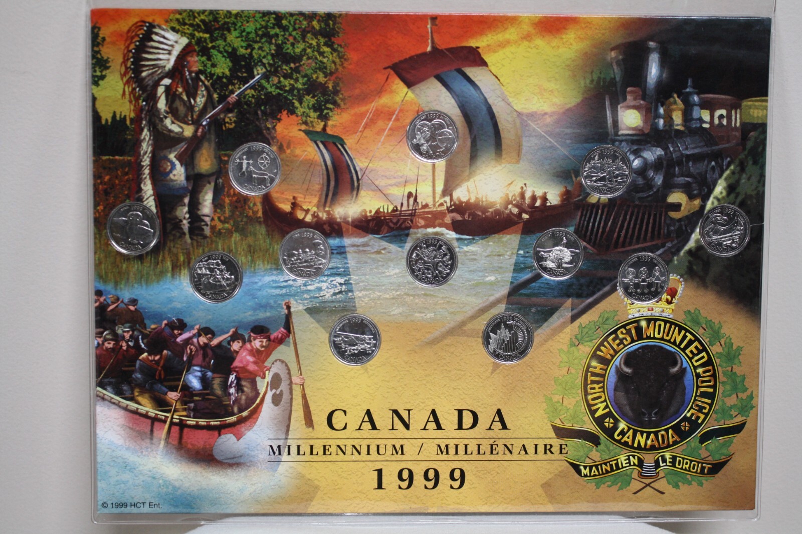 NEW 1999 Canada Coin Set Millennium 12 Quarters In Card 3 Canadian Dollars Money
