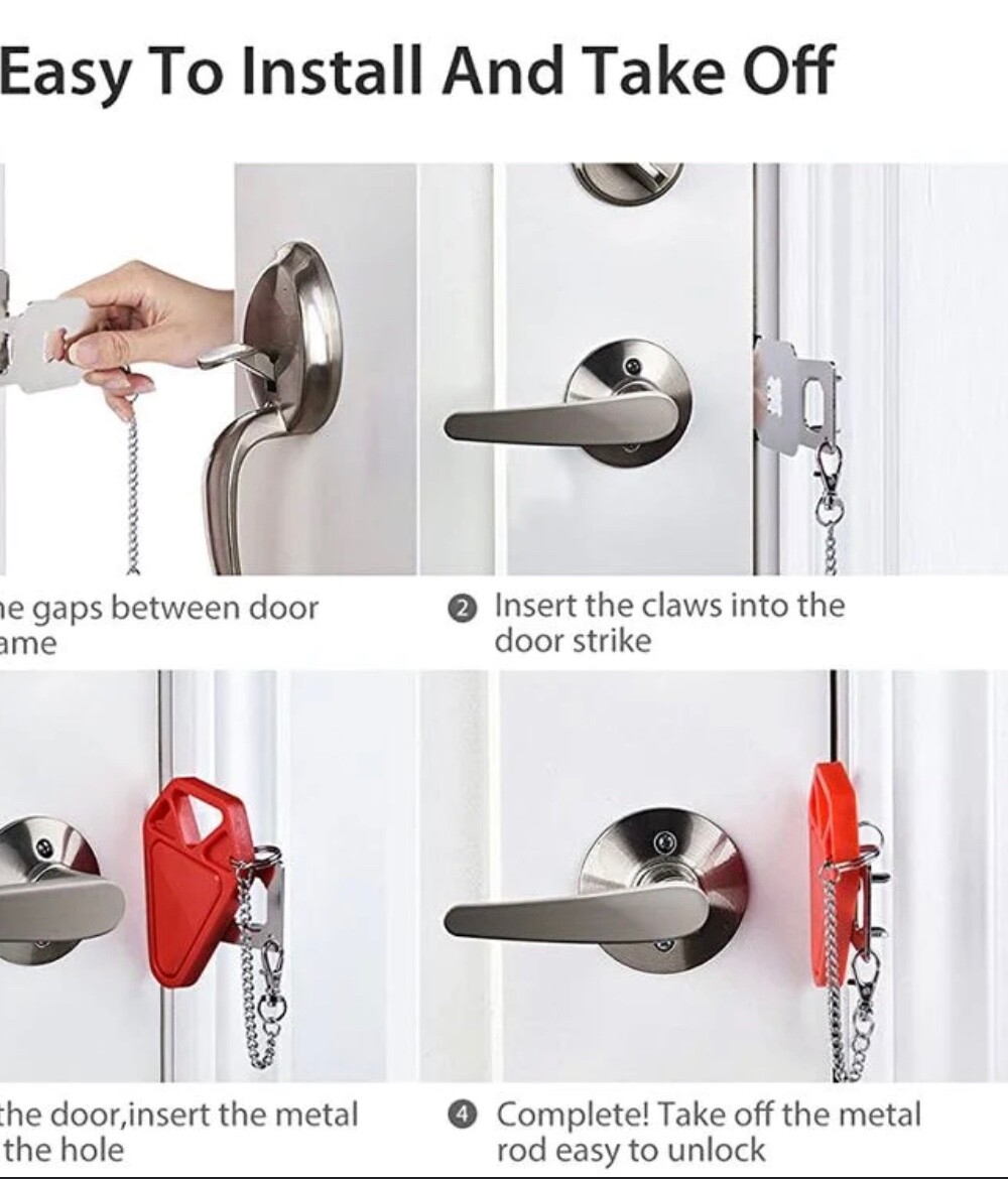 Portable door lock for extra safety