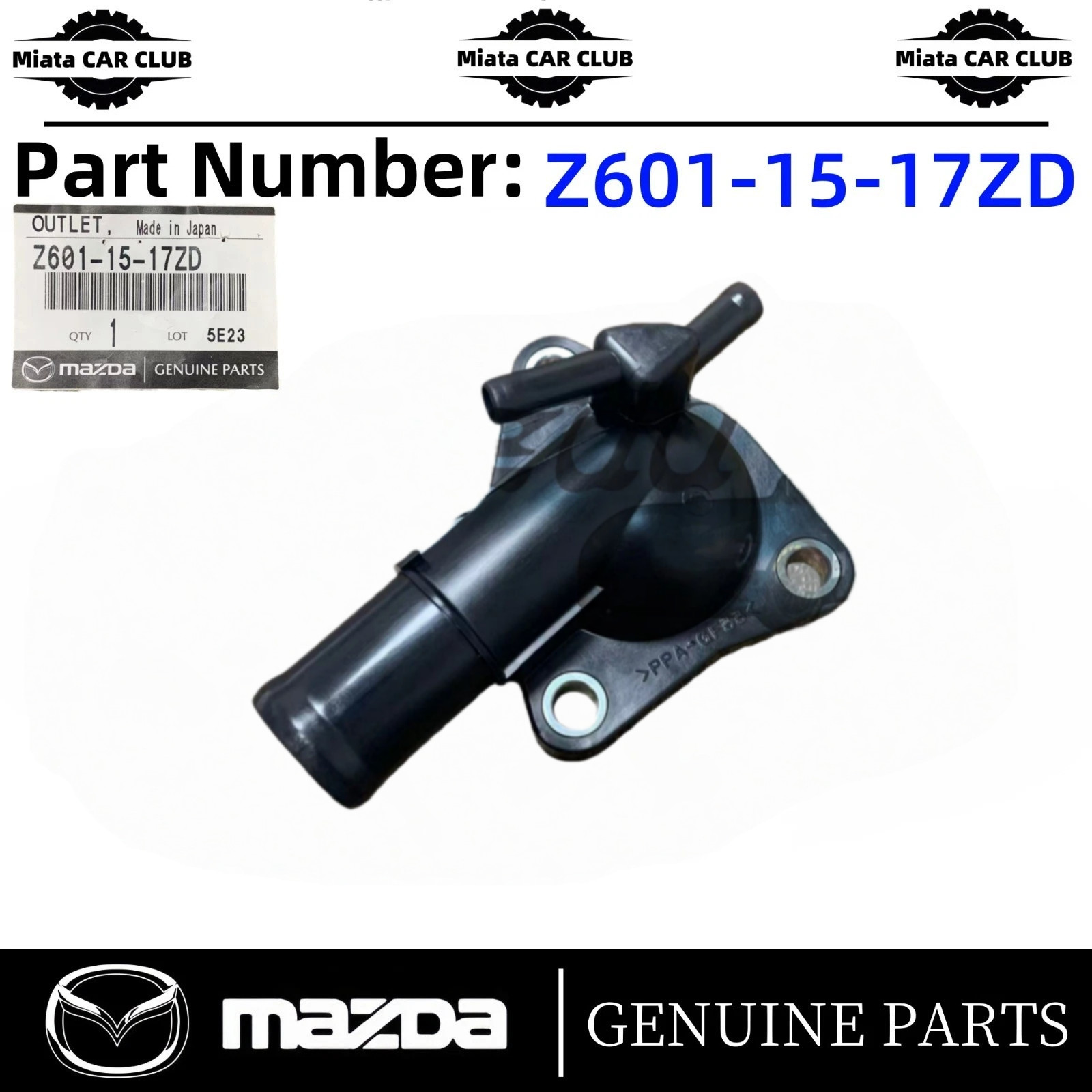 NEW OEM 2011-2014 Mazda2 Z601-15-17ZD  Engine Coolant Water Outlet