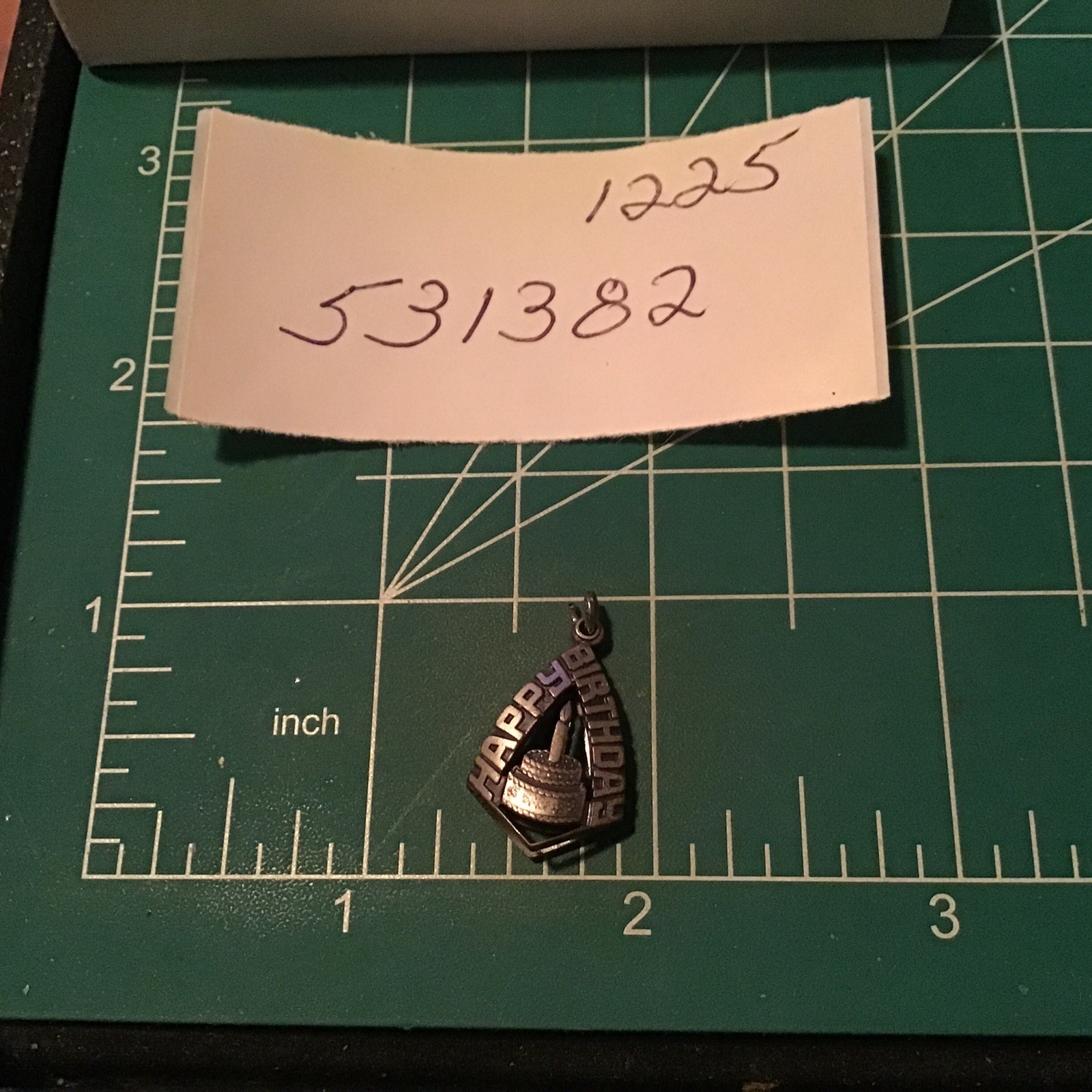 Sterling Silver says Happy Birthday with Cake Charm