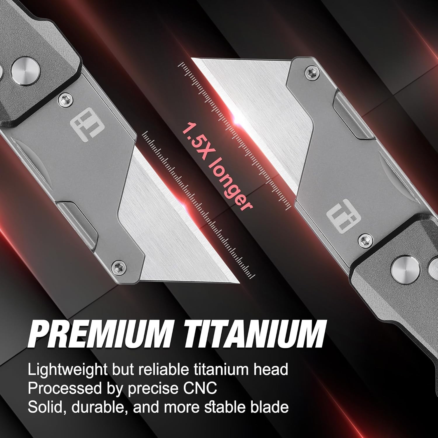 Advanced Titanium Folding Utility Knife with 10 Extra Blades - Gift-Ready Design