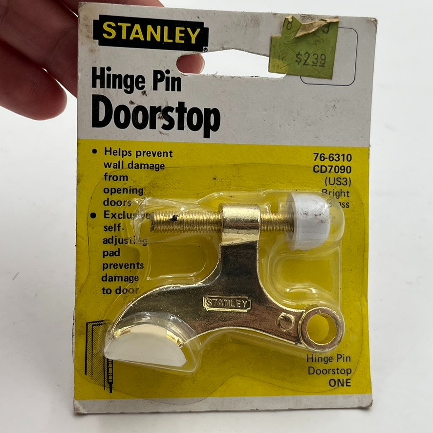Stanley Brass Hinge Pin Doorstop 76-6310 CD7090 New NOS Brass