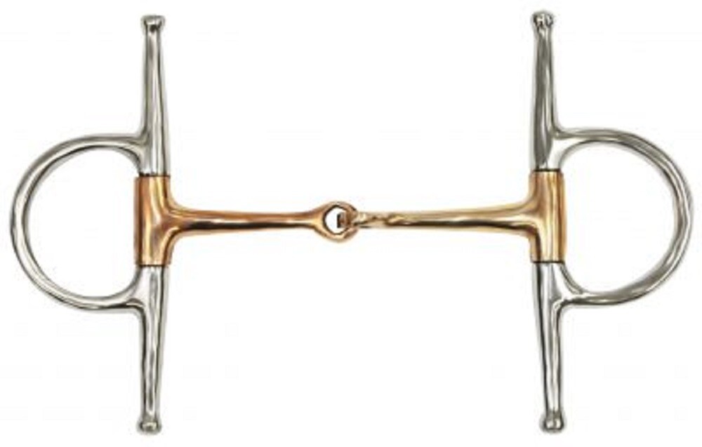 New! Showman Stainless steel FULL CHEEK SNAFFLE w/ 5" Copper broken mouth piece