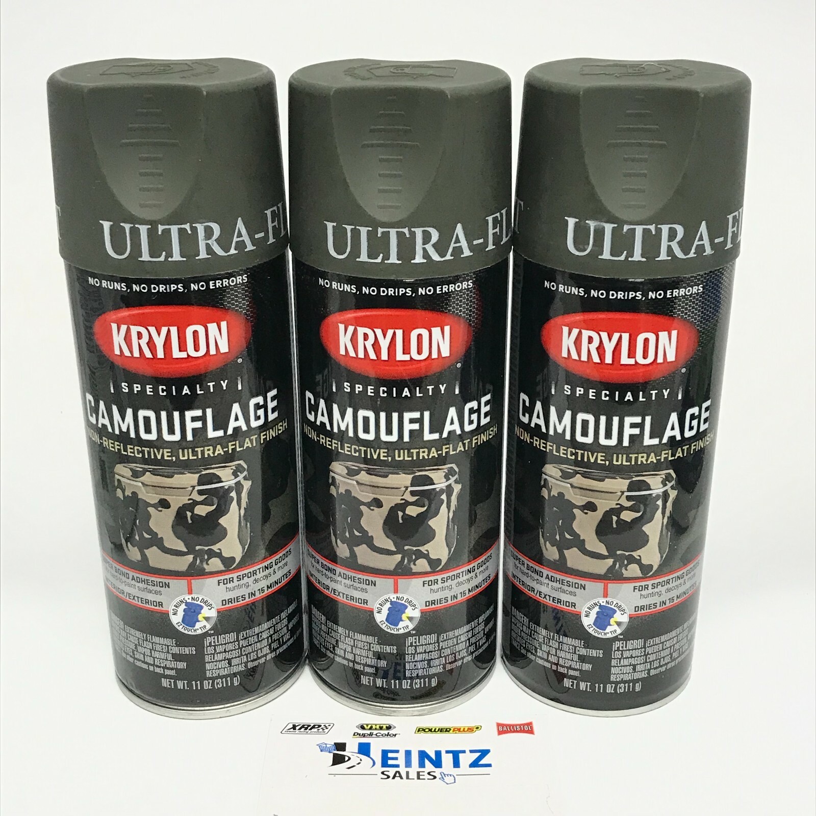 KRYLON 4293-3 PACK OLIVE Camouflage Non-Reflective Ultra-Flat Finish Spray Paint
