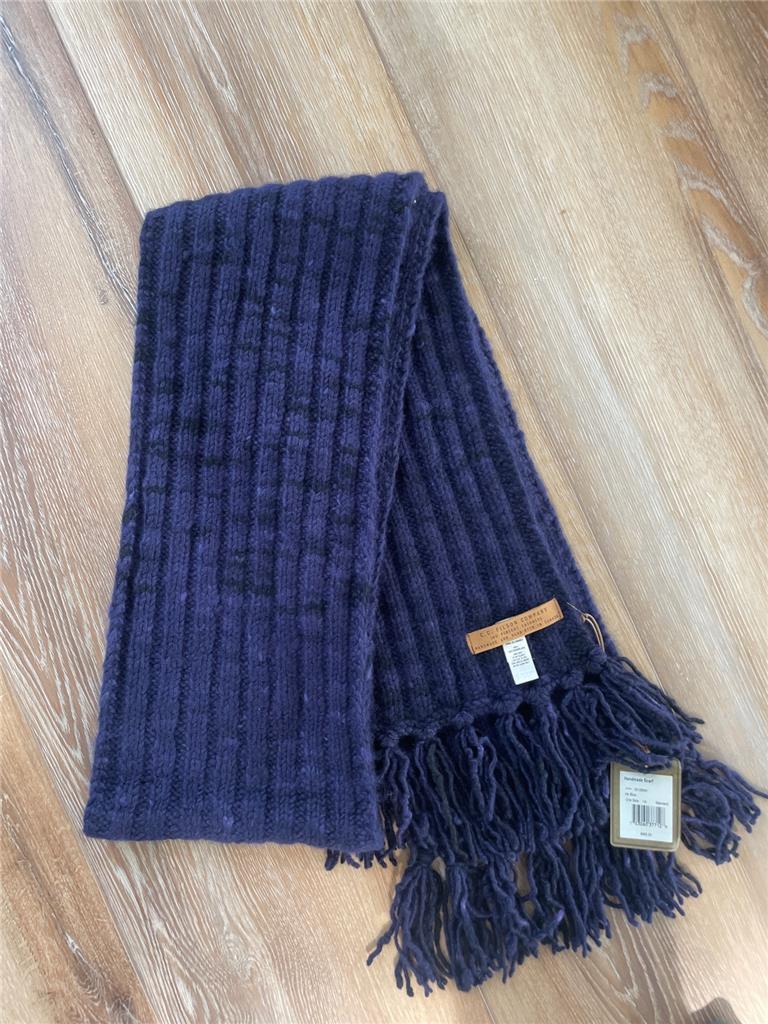Filson 100% Cashmere Wool Scarf Hand Woven Ink Blue Made in Canada MSRP $495