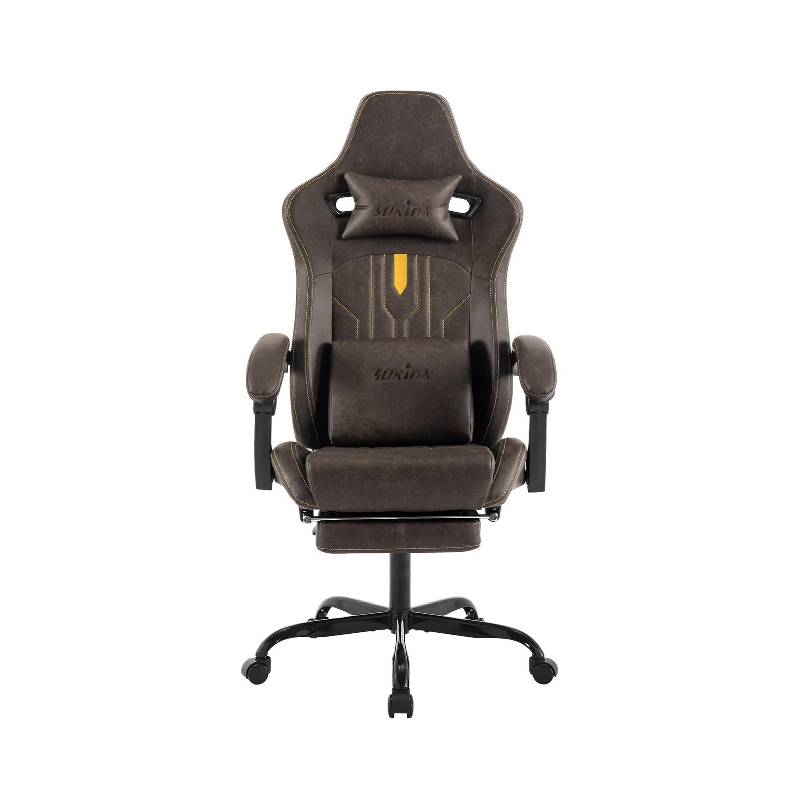 Ergonomic Gaming Chair with Footrest Massage Lumbar, PU Leather Adjustable