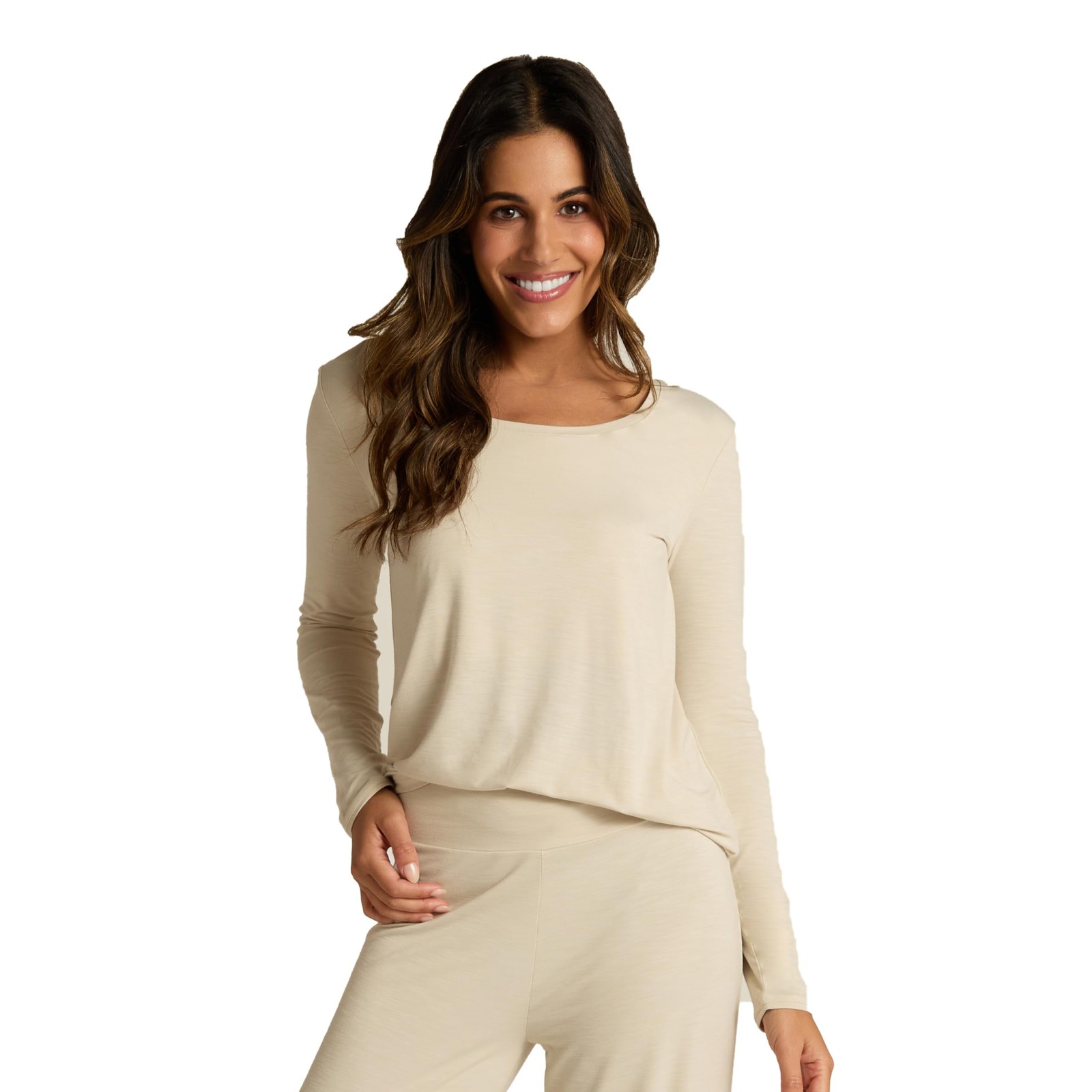 Faceplant Dreams Long Sleeve Shirt: Oatmeal: Large | Luxury Lounge and Sleepwear