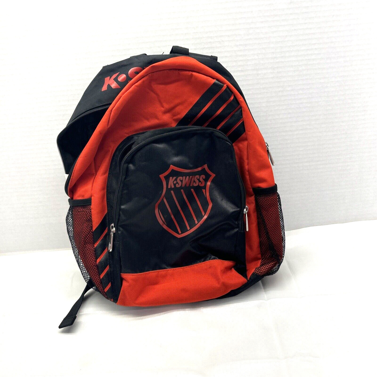 K Swiss Red & Black Backpack Classic Look Medium Size 15" x 17" Several Pockets